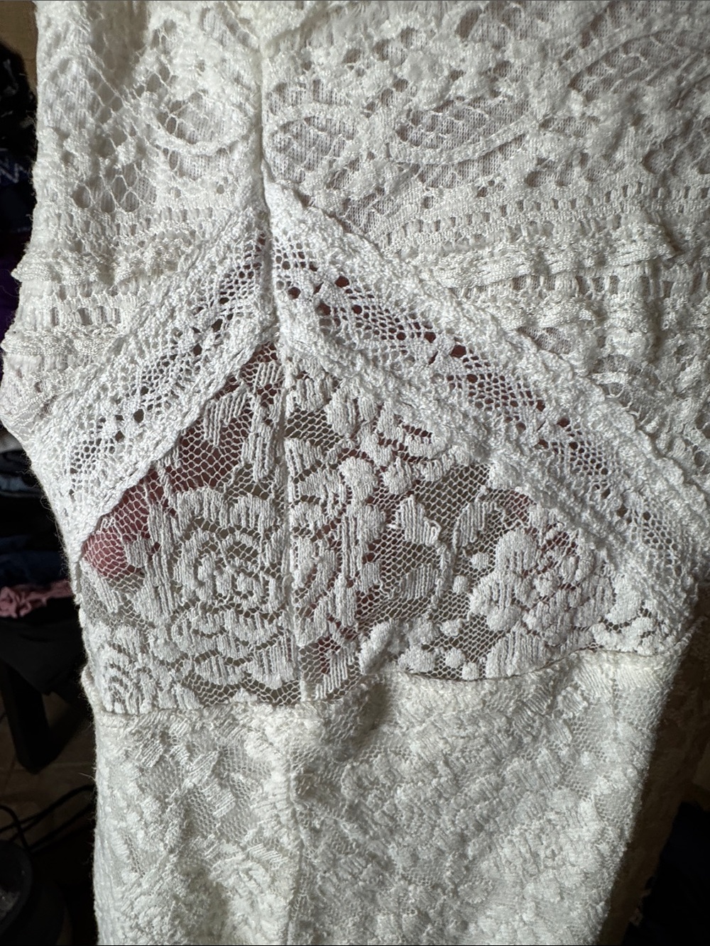Vintage Abercrombie & Fitch White Lace Fit & Flare Mini Dress XS Y2K - Picture 10 of 10